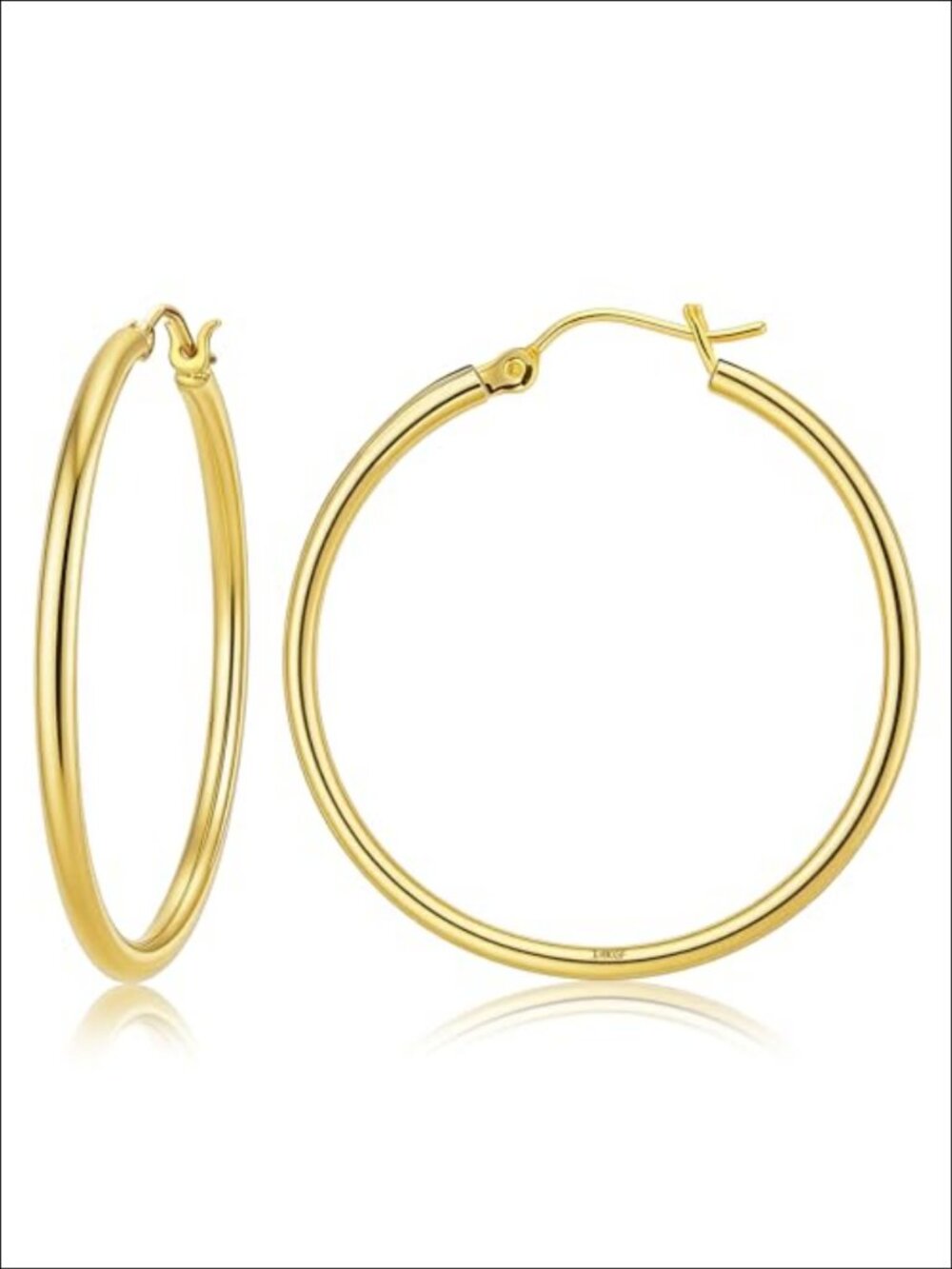 14K Gold Filled Hoop Earrings Lightweight Round Hoops